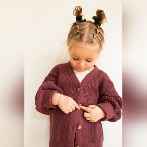 🇨🇦 Jax & Lennon - Kids Knit Button Cardigan - Dusty Fig